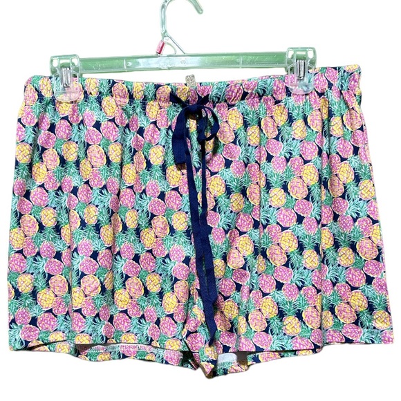 NWT Simply Southern Womens T-Shirt Shorts Pajama Set Pineapple Size XL Navy Blue - Picture 6 of 9